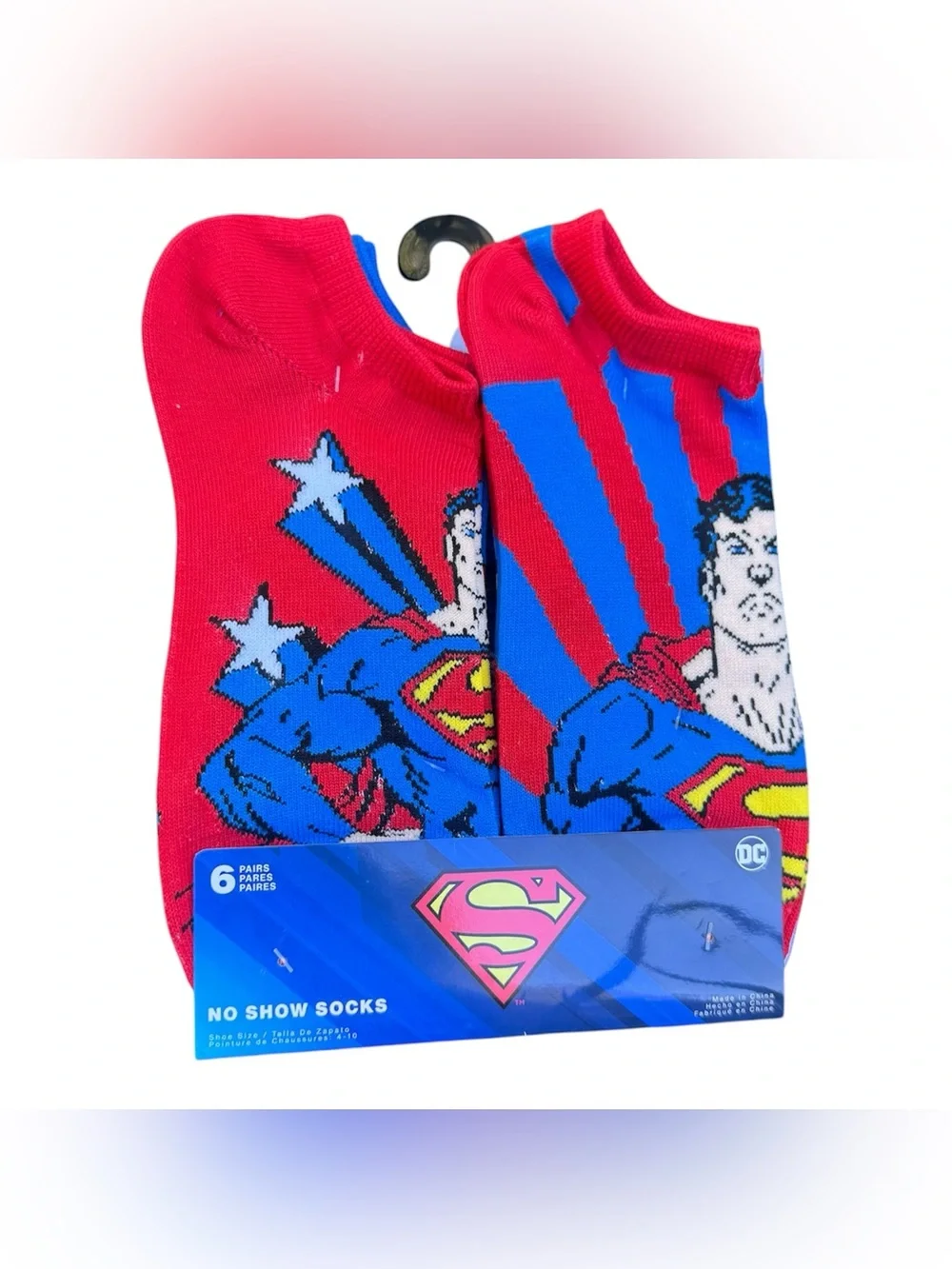 DC Comics Superman Women’s Superhero No Show Cartoon Fun 6 Pairs Socks NEW